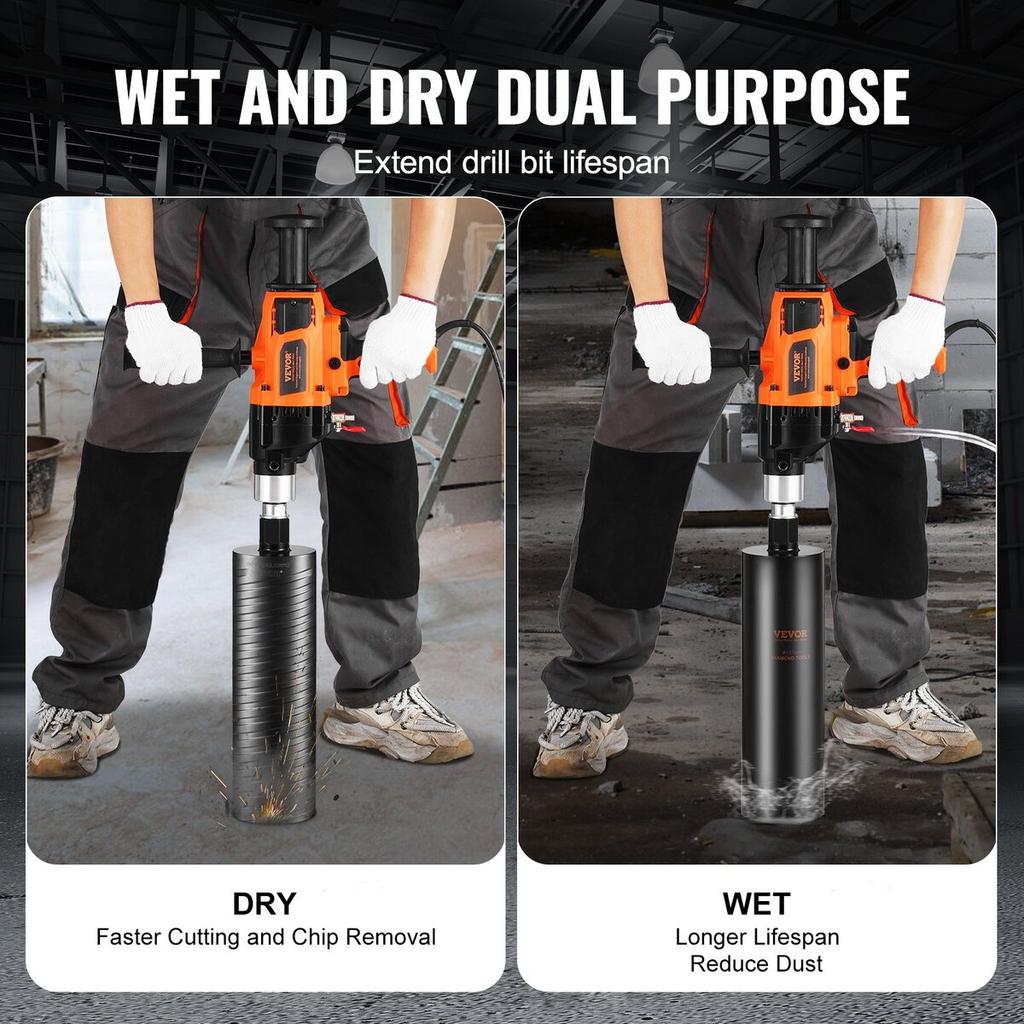 Core Drill Machine 0.8-7.1in Dia 2600W Handheld Core Drill Rig for Mixing
