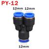 10Pcs PY/PW Pneumatic Fitting 4mm 6mm 8mm 10mm 12mm Air Pipe Quick Push Connector 3 Way Hose Fittings PY PW Connector Fuel System Fittings7