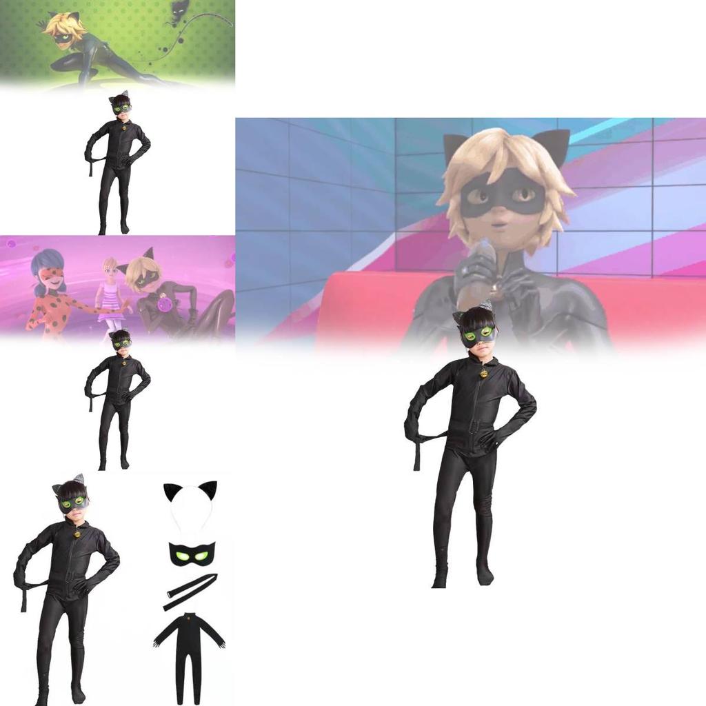 Чудесные истории Ледибаг и Кота Нуара Детский костюм со спандексом для аниме ролевых игр