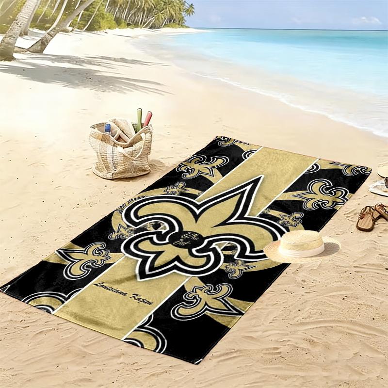 New Orleans Saints Print Beach Towel, Large Soft Quick Dry Towel for Beach Camping Swimming