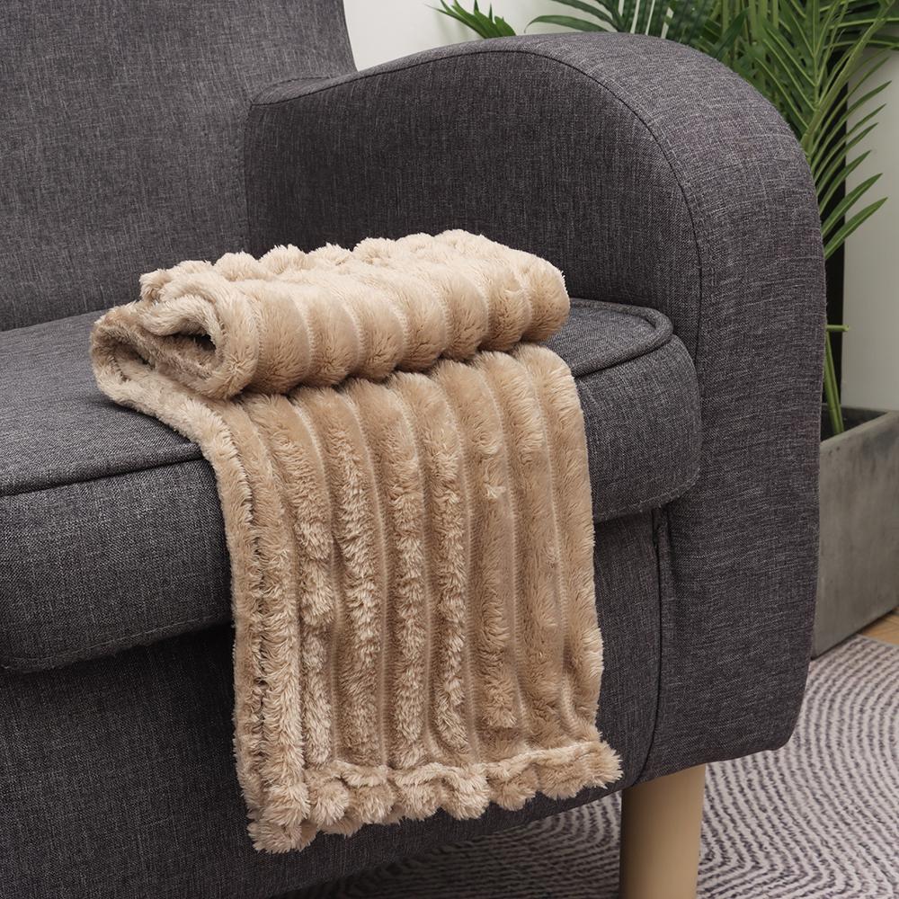 Новое теплое двустороннее одеяло, теплое, приятное к коже, кондиционирующее одеяло, однотонные ультрамягкие плюшевые полосатые одеяла