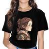Футболка Game The Last Of Us Ellie Cute, женские топы с графическим принтом, винтажная готическая футболка из полиэстера Harajuku