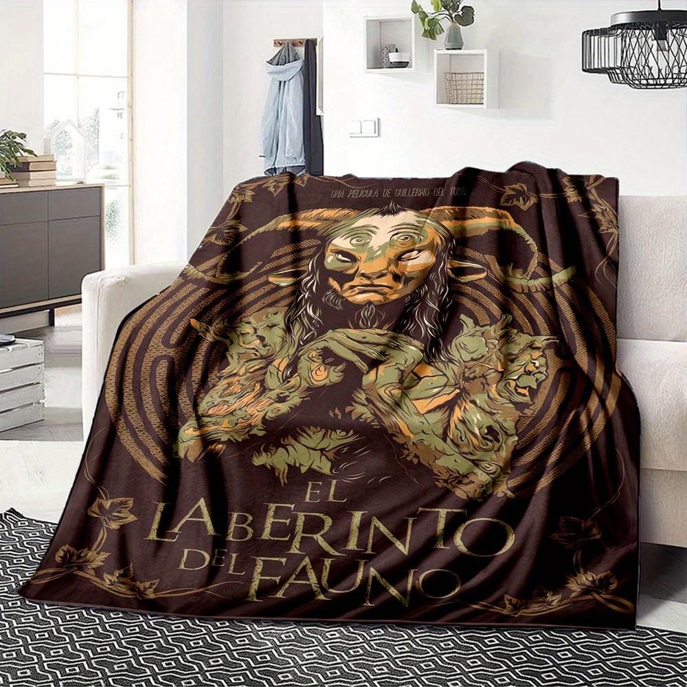 1pc Faun,Labyrinth,Guillermo Digital Printed Flannel Blanket, Super Soft Plush Fleece Bed Cover, Multipurpose Four Seasons Hypoallergenic Qu
