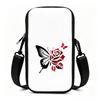 Vintage Red Rose Butterfly Floral Print Crossbody Phone Bag, Stylish Aesthetic Shoulder Pouch with Adjustable Strap, Christmas Gift Trendy Women Sling