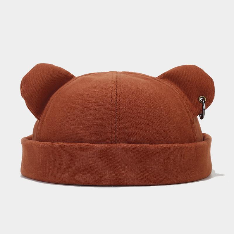 Manufacturer Cute Brown Berets with Bear Ears Fashion Brimless Hats Women Men Vintage Spring Autumn Winter Streetwear Hat