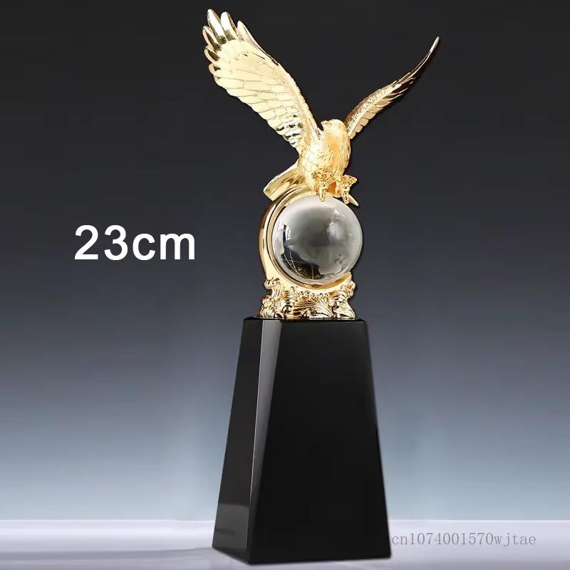 Customized High-End Metal Eagle Plus Crystal Trophy, annual Meeting Award, Souvenir, Sales, Home Decoration, Engraving, New, 1Pc