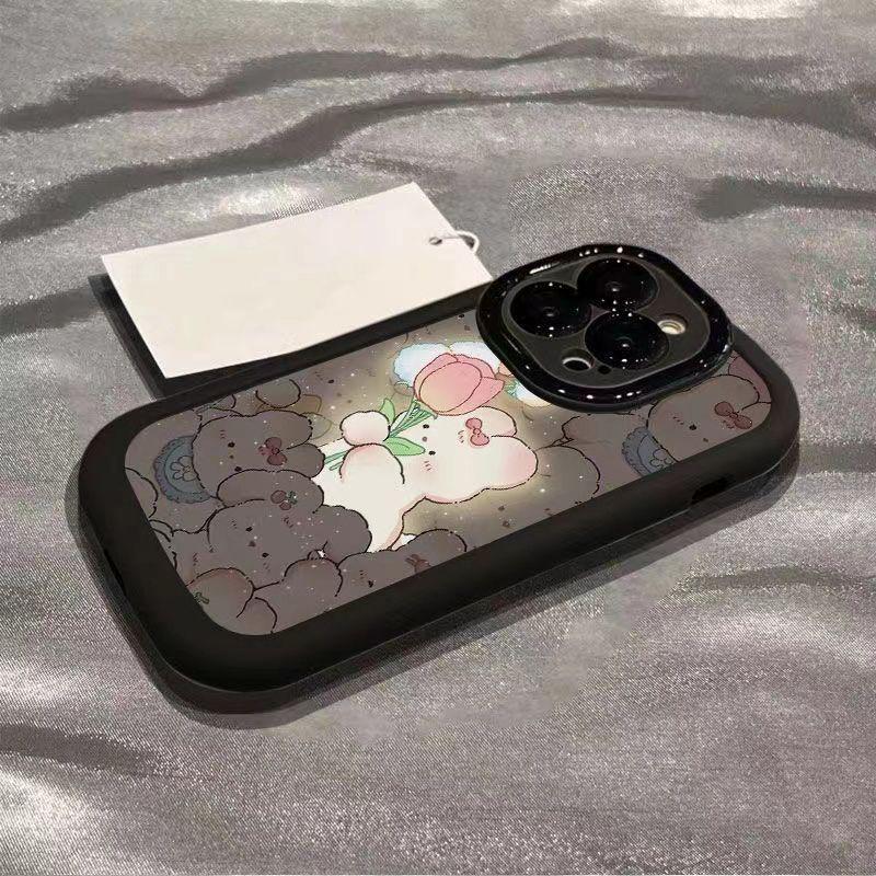 "Мягкий чехол 'Розовый кролик' для iPhone 16 Pro/14/13/12/SE и XR/XS Max/7/8 Plus"
