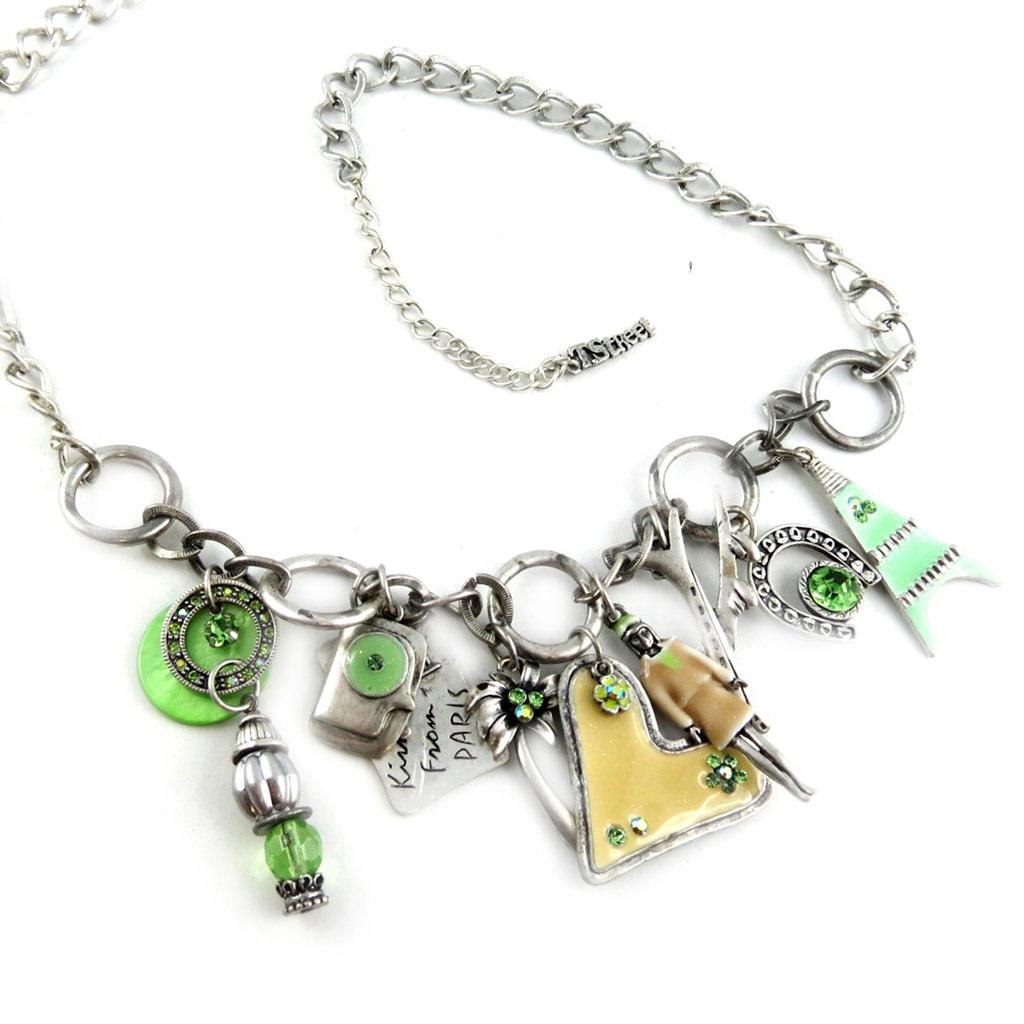 Les Trésors De Lily [E0693] — Зеленое дизайнерское колье Tour du Monde
