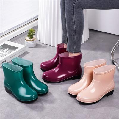 Короткие непромокаемые резиновые сапоги-слипоны, водонепроницаемые ПВХ, ankle wellies