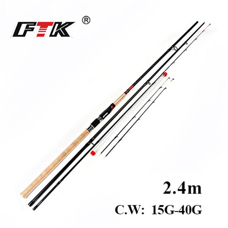 FTK Вращающаяся удочка 99% Высокоуглеродистая сверхтвердая удочка 2 секции Бесплатная удочка 2 запасных наконечника удочки