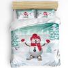 Рождественская елка Венок Подарки Камин 3 предмета Комплект постельного белья Для спальни Двуспальная кровать Домашний текстиль Пододеяльник Покрывало Наволочка