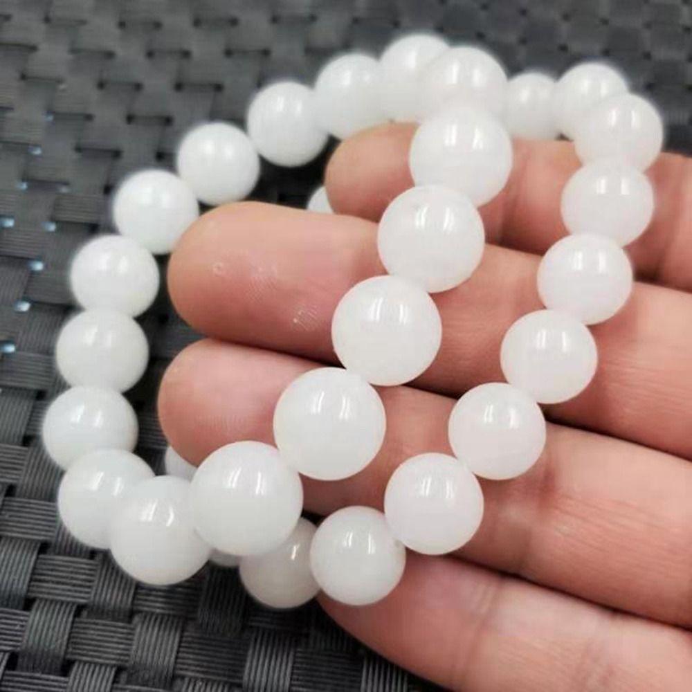 Women Party Gift Round Bead For Men Wristband Beaded Bracelet White Stone Bracelet Fashion Jewelry