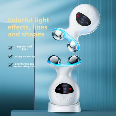 Прибор для красоты шеи Роликовый массажер Прибор для подтяжки шеи Массажер для носогубных складок Лицо Цветной свет Вибрация Прибор для красоты шеи