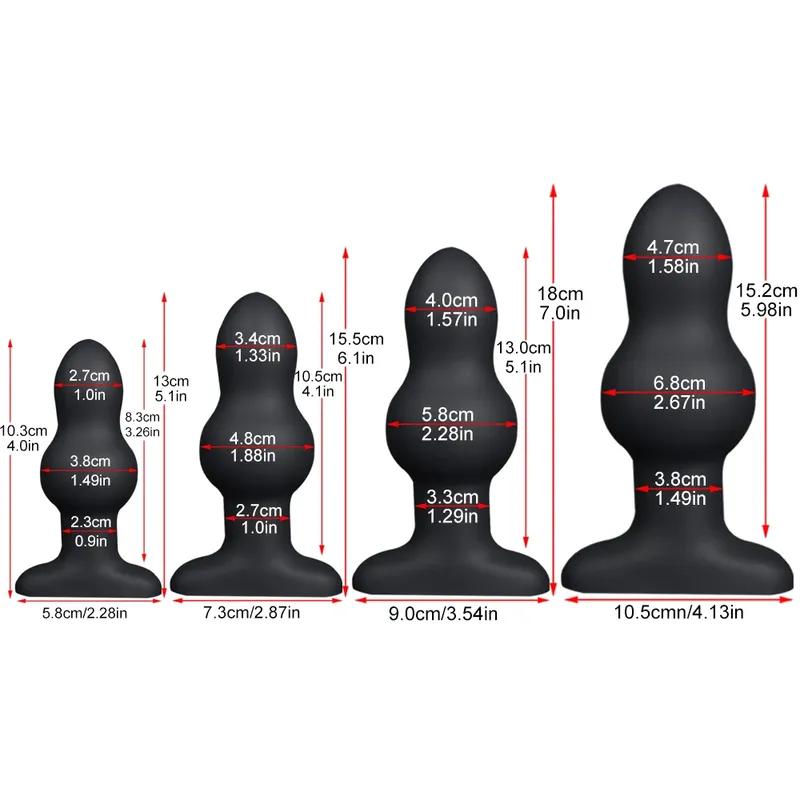 S-XL Огромная анальная пробка Игрушки для взрослых для женщин Анальные дилдо Жидкий силикон Мягкая анальная пробка Массаж точки G/простаты Анальная дилатация БДСМ