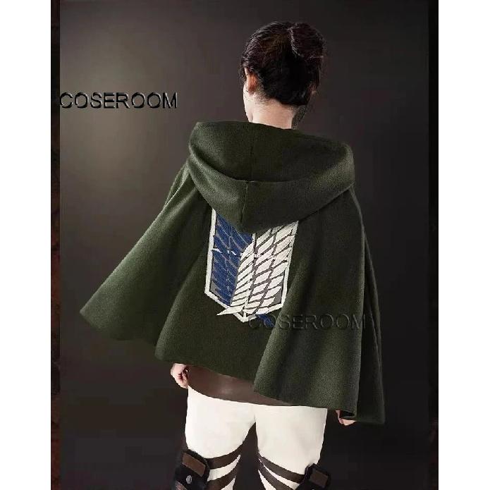 COSEROOM-SR Темно-зеленый Плащ Разведкорпуса Вышитый Плащ Атака Титанов Shingeki no Kyojin Эрен Леви Аккерман Косплей Костюм