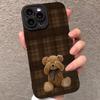Винтажный Чехол для Телефона с Рисунками Медведей в Клетку Для iPhone 17 Pro Max 16 Pro 15 14 13 Mini 12 11 Pro Max 16E 17Air Ударопрочный Мягкий Чехол