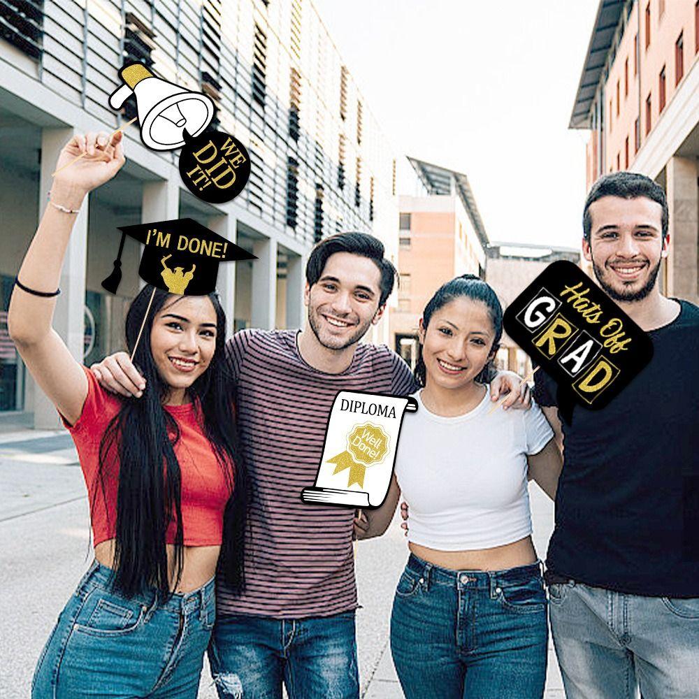 25pcs Congratulation Graduation Photography Props Dress Up Costume Mask  For Graduation Season Party