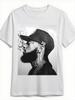 Men'S Black Printed T-Shirt - Relaxed Fit Heavy Short Sleeves