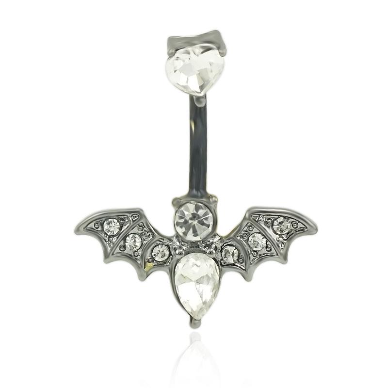 Кольцо для пупка с цирконием Cross Border в форме змеи с рисунком черепа