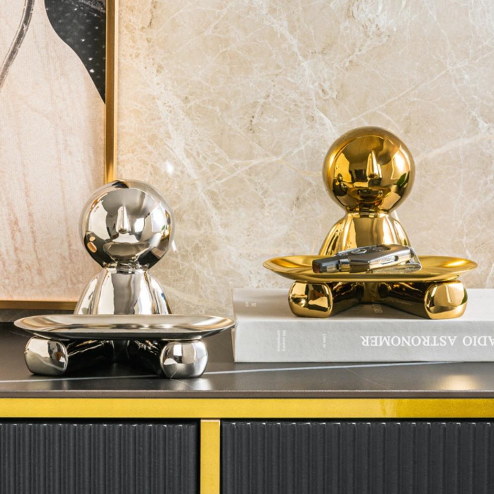 Легкая роскошь ветер бытовые украшения старший чувство рабочего стола флокирование ключ хранения кукла гостиная украшение домашний декор фигурка