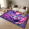 Neon Abstract Theme Soft Crystal Velvet Rug Custom Name & Text Print Non Slip Floor Rug for Bedroom Living Room