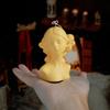 Девушка с закрытыми глазами Форма для глиняной свечи Сделай сам Ручная работа Европейский стиль Декор для дома Элегантная женщина Гипсовая форма Ароматические формы