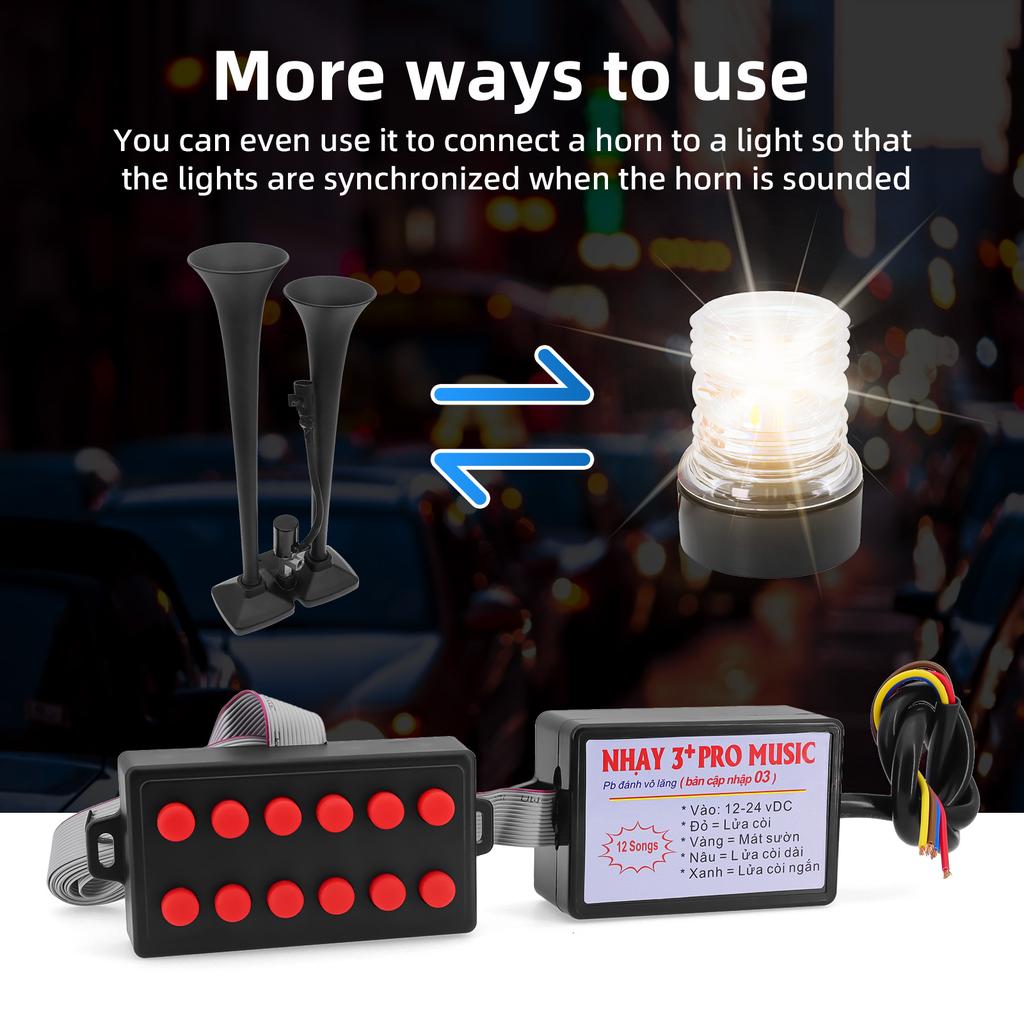 12 В автомобильный гудок, предупреждающий звуковой сигнал, 12 тонов, профессиональный музыкальный гудок, реле, полицейские аварийные сирены, супер громкий водонепроницаемый динамик