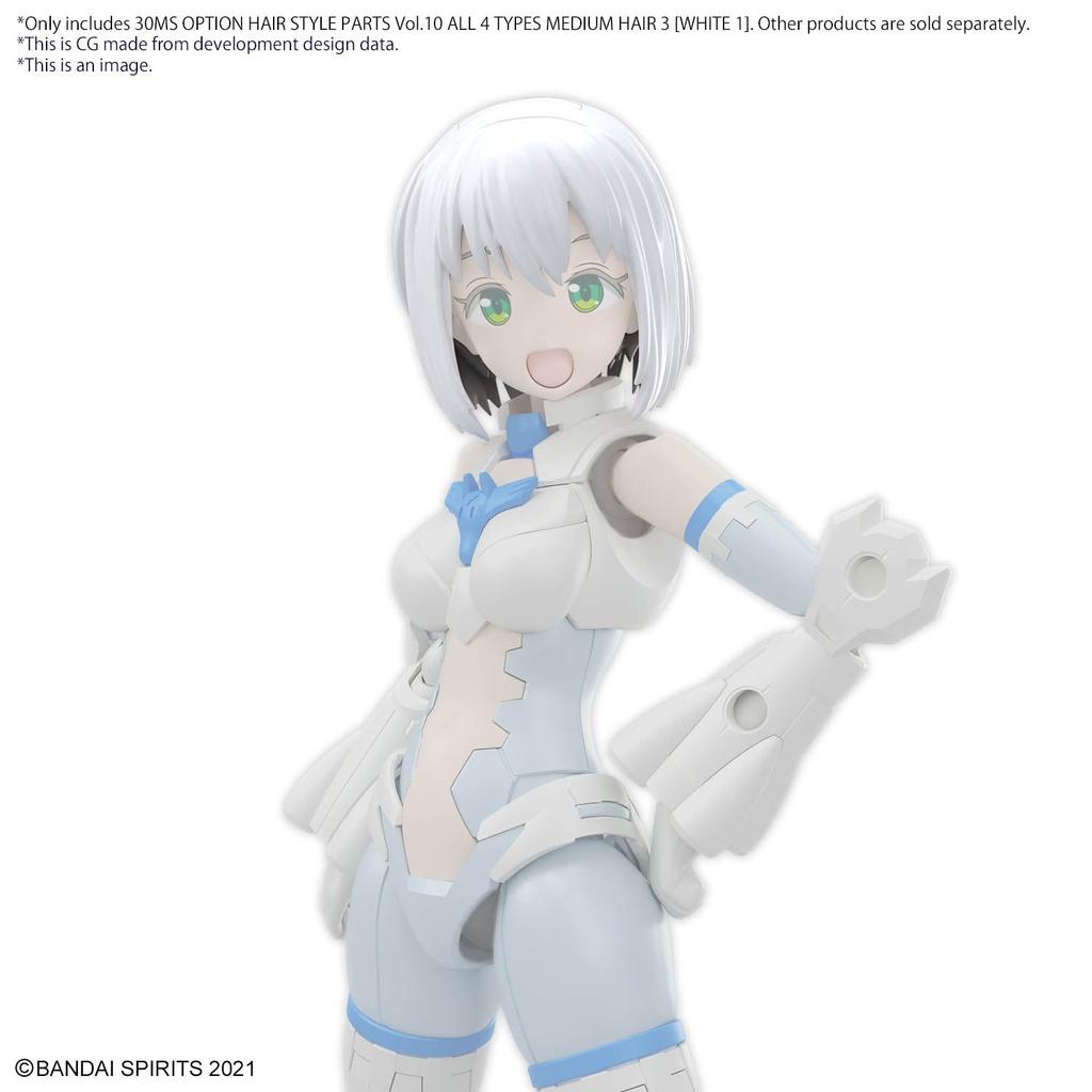 30MS Дополнительные части прически Том 10 Все 4 типа (BOX) Пластиковая модель с цветовой маркировкой.