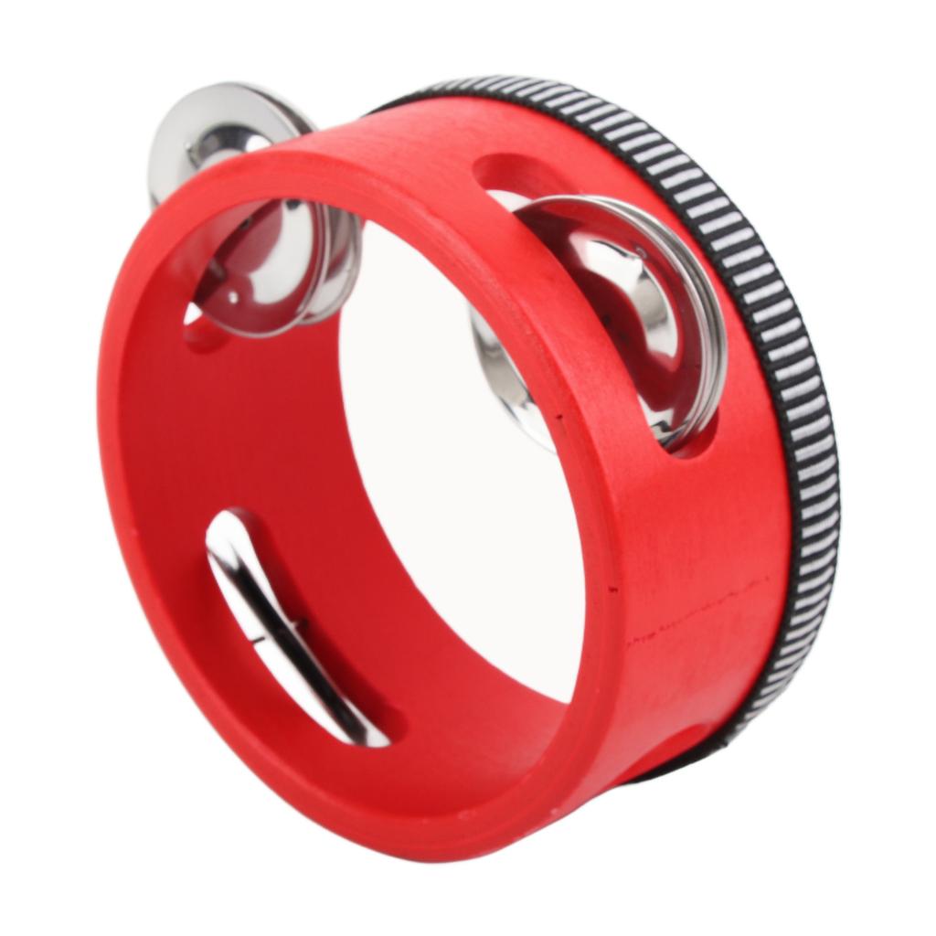 Деревянный тамбурин с колокольчиками, детский образовательный ударный музыкальный инструмент 4 дюйма