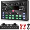 Audio Mixer Sound Card Audio Interface With DJ Mixer And Voice Changer Studio Broadcast Microphone For Live Streaming Podcasting Gaming