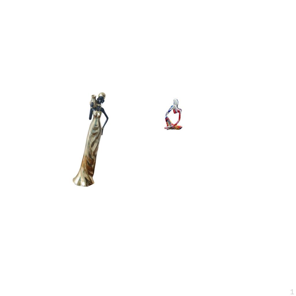 Африканская tribal lady Thinker Статуэтка из смолы Фигурка Украшение Легкая Декоративная Абстрактная Скульптура