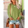 Women's Fashion Casual Spring Fall Solid Color Print Long Sleeve O-Neck Blouses & Shirts