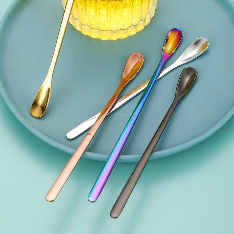 Ложка из нержавеющей стали для кофе, мороженого, десерта, чая, ложка для размешивания, для пикника, кухонные принадлежности, барные инструменты, ложка с длинной ручкой