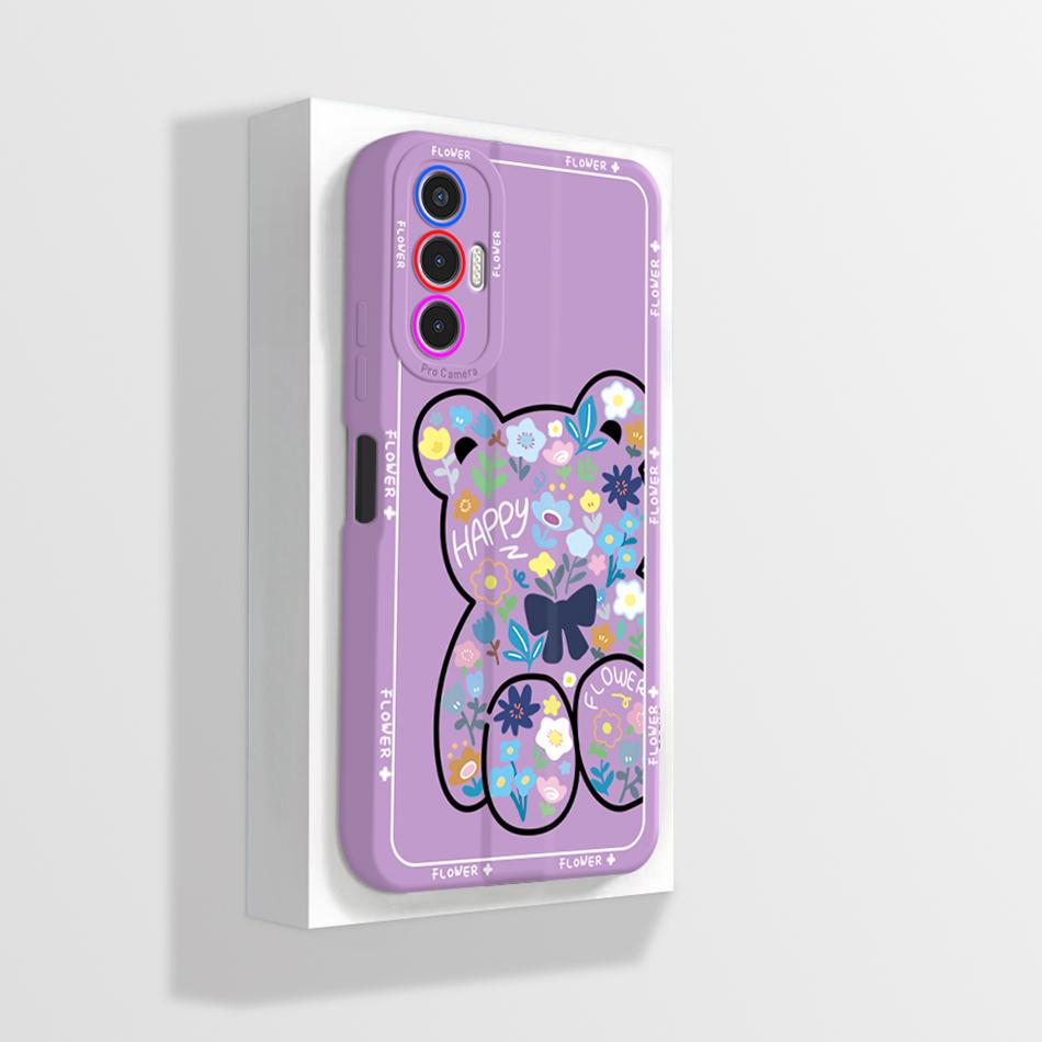 Для Tecno Pova 3 Чехол Pova3 6.9 дюйма Мягкий ТПУ Матовый Защита Камеры Цветочные Чехлы для Телефона Для Tecno Pova 3 Fundas Чехол LF7n Coque