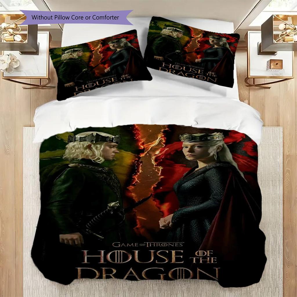 Dragon'S Flame Mystical Journey Bedding 1 Duvet Cover 2 Pillowcase Without Core Christmas Birthday Gift Soft And Comfortable Bedding Set