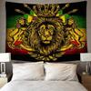 F-FUN SOUL Rasta Rastafarian Tapestry, Large 80x60inches Soft Flannel, Lion Crown Flag Hippie Art Wall Hanging Tapestries for Living Room Bedroom