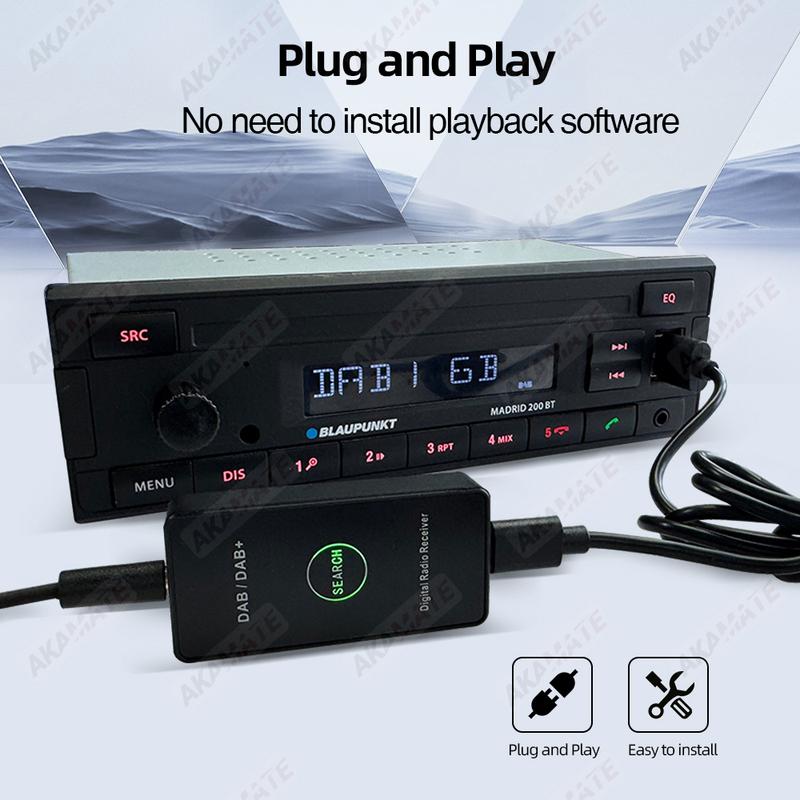 DAB+ Antenna for MP3 Radio Full Channel Search With USB Ports Adapter GPS Stereo DAB Receiver Player Scan Car Accessories