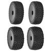 4pcs RC Front Rear Tires and Wheels with 12mm Hex for 1/10 RC Off Road Car Upgrade PartsBlack