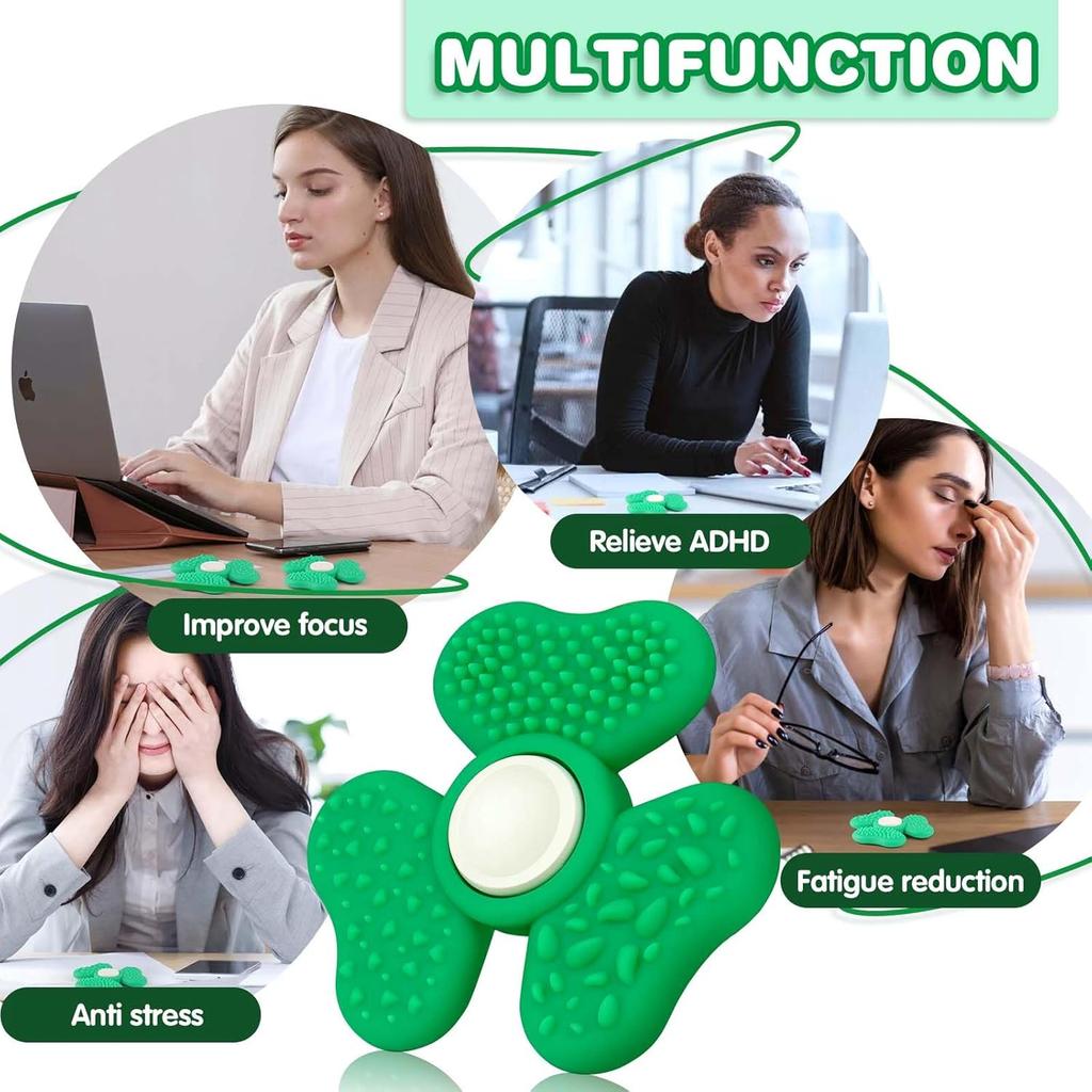 Игрушки-фиджет, сенсорная игрушка для рук в виде трилистника, зеленые текстурированные спиннеры-фиджет, офисная настольная игрушка для снятия тревожности, призы для класса, подарки на День святого Валентина для детей