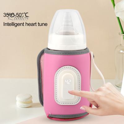 Подогреватель детских бутылочек Перезаряжаемый Портативный Тип C Регулируемая температура зарядки со светодиодным дисплеем Отлично удерживает тепло Чехол для детской бутылочки с молоком на ходу