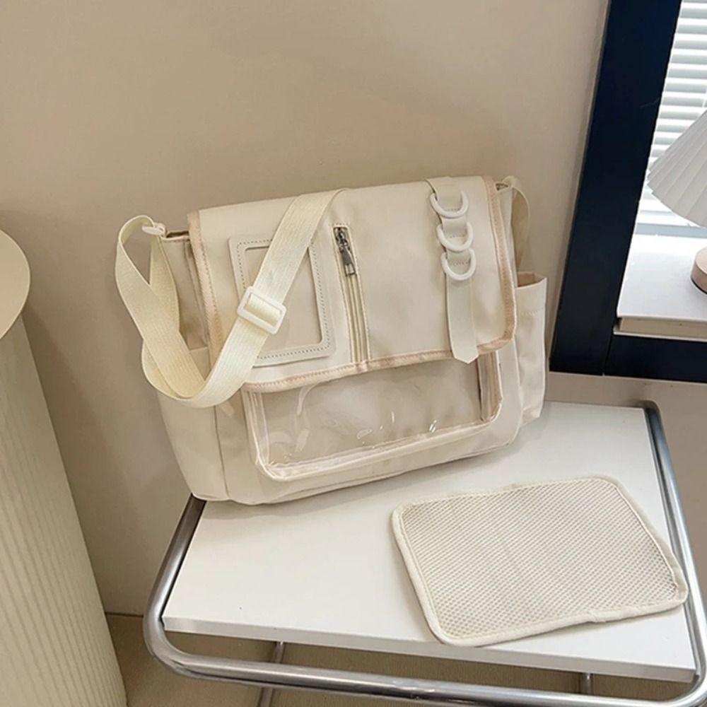 Japanese Transparent Itabag Badges Display Plate Crossbody Bag Casual Harajuku School Bag DIY