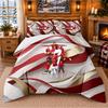 Printed 3Pcs Bedding Set Portugal Football Pattern Bed Sheet Pillowcase For Bedroom Decor