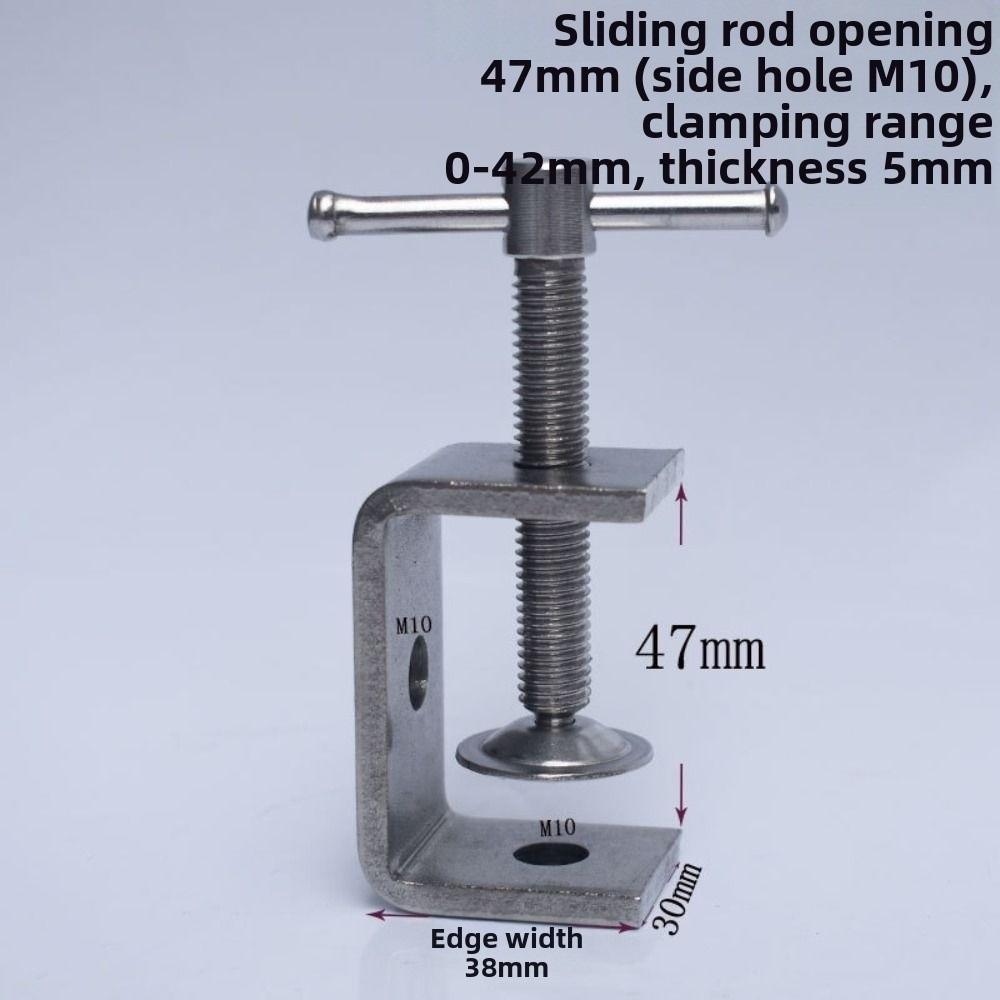 Sliding RodType Square Clamp 304 Stainless Steel Fixed Holder Clip C-clamp Hardware Fasteners