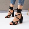 Модные женские сандалии Летняя обувь сексуальные босоножки на высоком каблуке женские повседневные гладиаторские сандалии размер 35-43 водонепроницаемые Sandalia Feminina sde