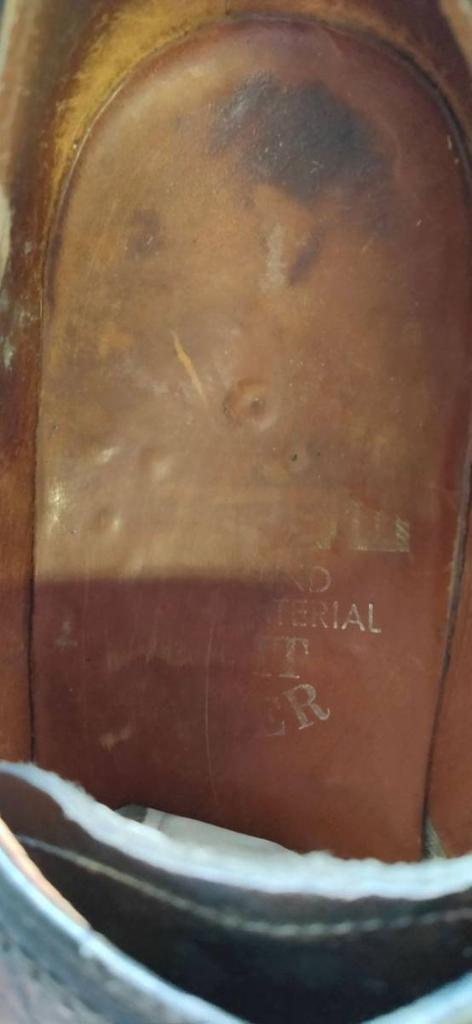 West Germany 70s-80s? Vintage obermain Leather Plain Toe 8 / 26.5cm / Black Business Dress Shoes(USED)