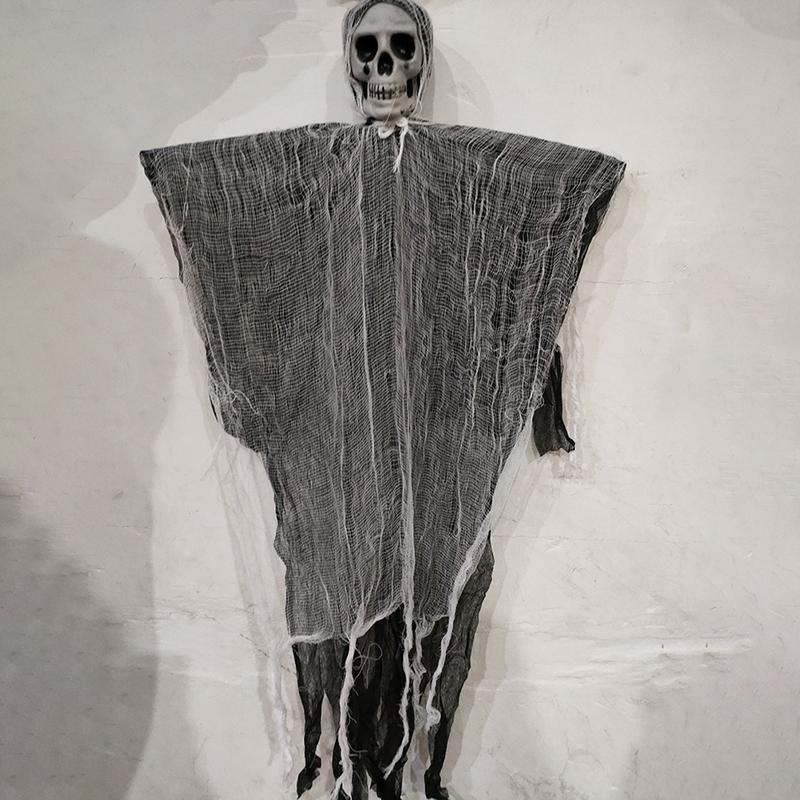 90cm Halloween Hanging Skull Ghost Haunted House Decoration Horror Props Halloween Party Pendant Home Door Bar Decor