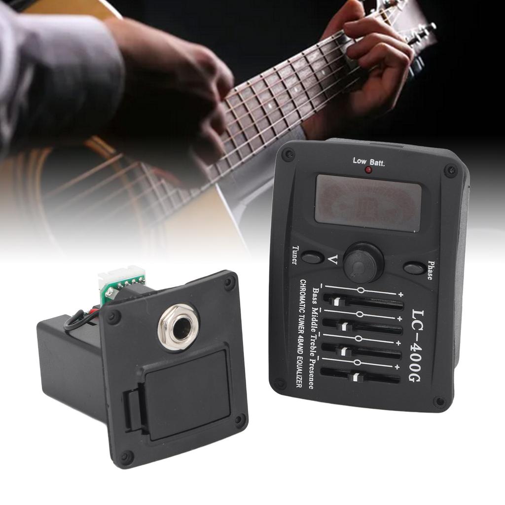 Acoustic Guitar 4 Band Equalizer EQ Preamps Piezo Pickup Chromatic Tuner System LC?400G