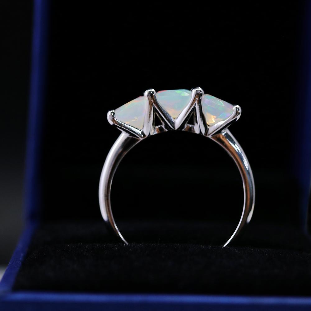 Простое кольцо с опалом из стерлингового серебра 925 пробы, круглое 6 мм, натуральный красочный драгоценный камень, изысканные украшения для женщин, хороший подарок, новое поступление 2024 года