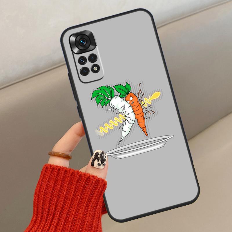 Креативный чехол-футляр для еды в виде морковки для Xiaomi Redmi Note 14 13 12 10 11 15 Pro Plus Чехол для Redmi 15 15C 13C 10C 12C 14C