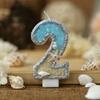 3-дюймовая свеча на день рождения, большая цифра 4, морской стиль, морская звезда, ракушки, топпер для торта, для детской вечеринки по случаю дня рождения